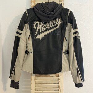 ✨Harley Davidson Women's DUNDEE Off White Leather Jacket Sz S🏍️